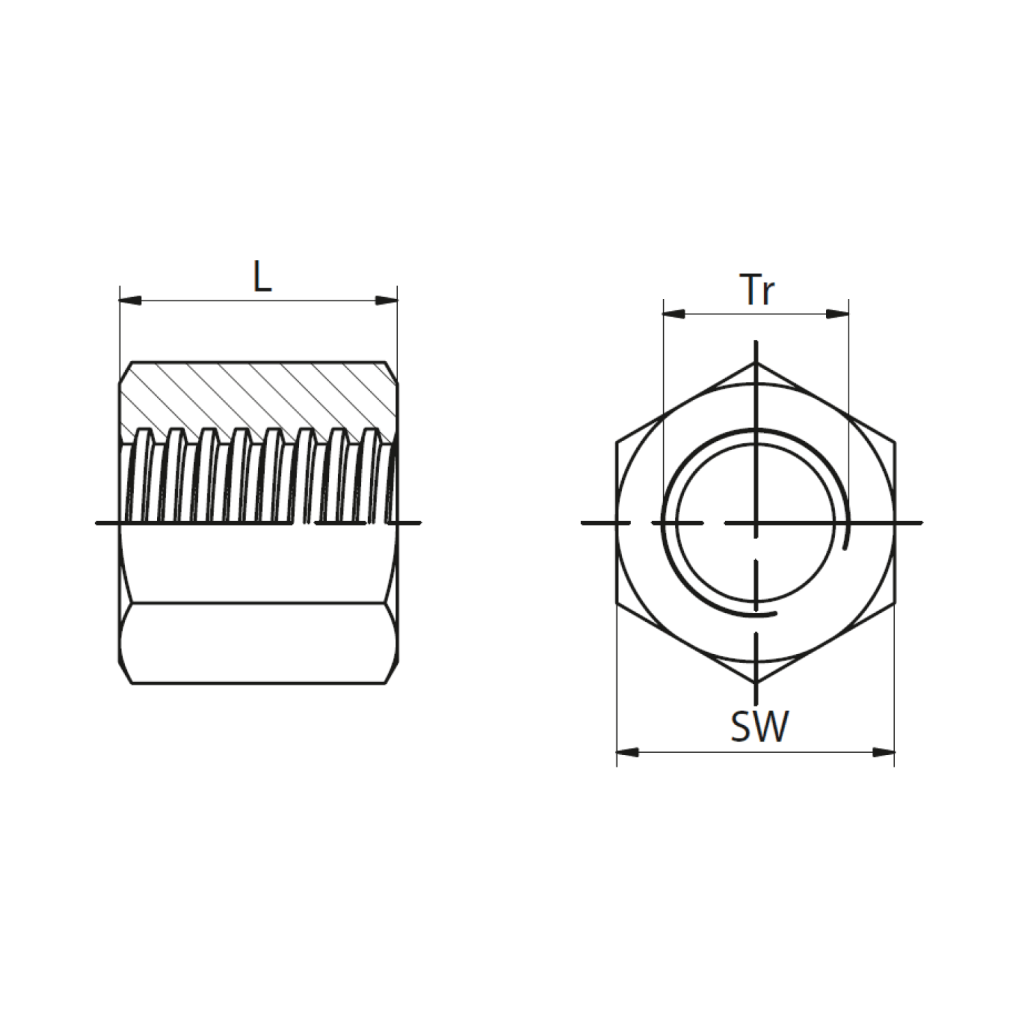 Écrou hexagonal en acier SKM | ZIMM